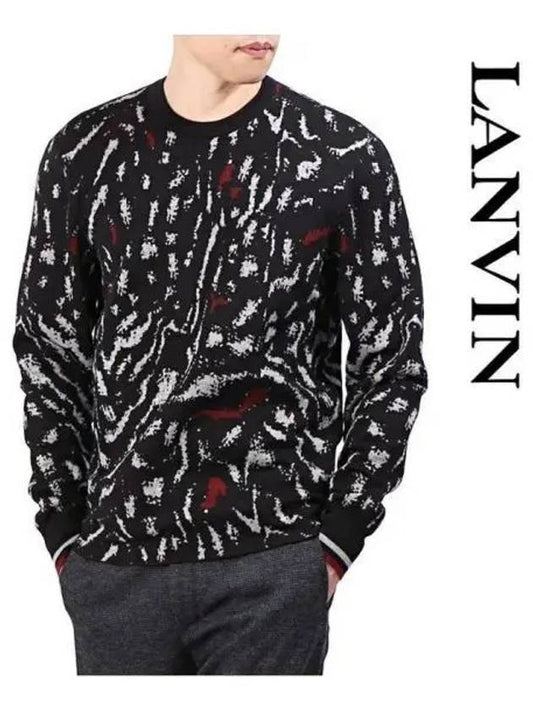 Fog jacquard crew neck knit 270748 - LANVIN - BALAAN 1