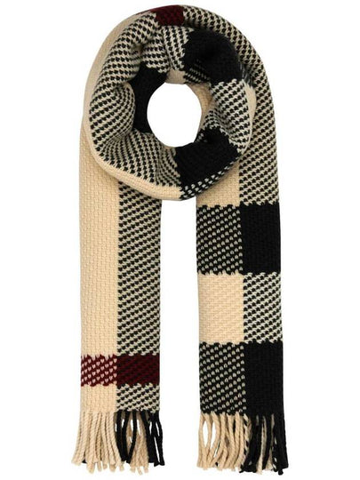 Check Pattern Wool Scarf Beige - BURBERRY - BALAAN 2