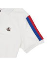 Stripe Trimming Logo Short Sleeve Polo Shirt White - MONCLER - BALAAN 6