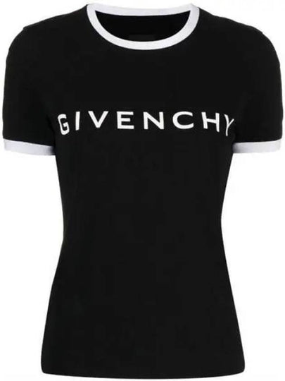 Archetype Slim Fit Cotton Short Sleeve T-Shirt Black - GIVENCHY - BALAAN 2