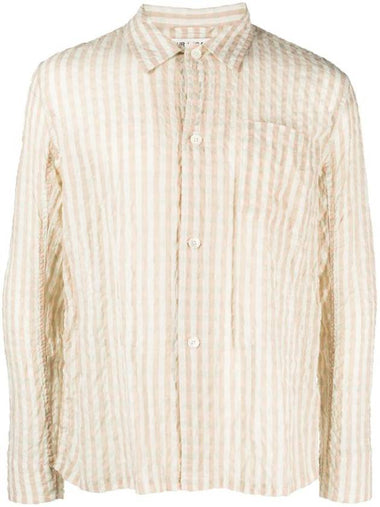 Box Basque Seersucker Check Long Sleeve Shirt Yellow Cream - OUR LEGACY - BALAAN 1