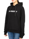 Logo Print Cotton Oversized Hoodie Black - BURBERRY - BALAAN 5