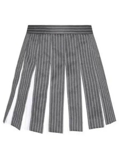 RWB Tab Wool Mini Mini Pleated Skirt Grey - THOM BROWNE - BALAAN 2