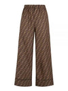 Twill Wide Pants Brown - FENDI - BALAAN 2