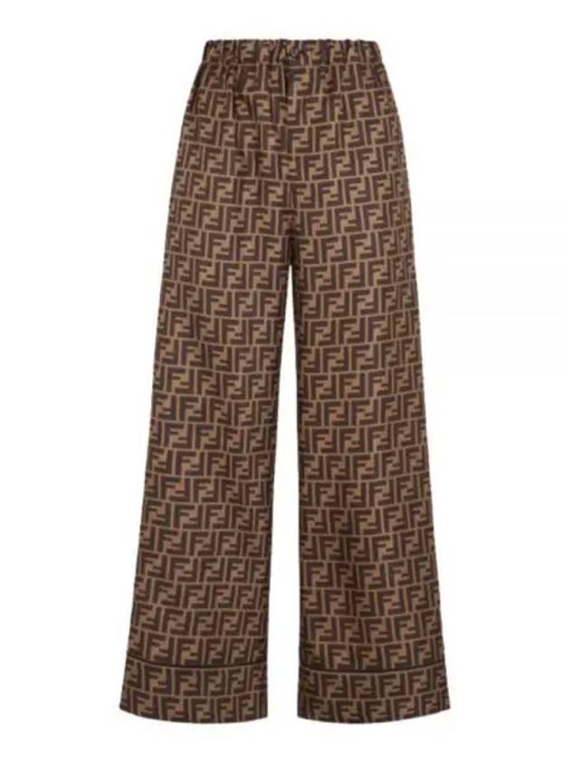 Twill Wide Pants Brown - FENDI - BALAAN 2