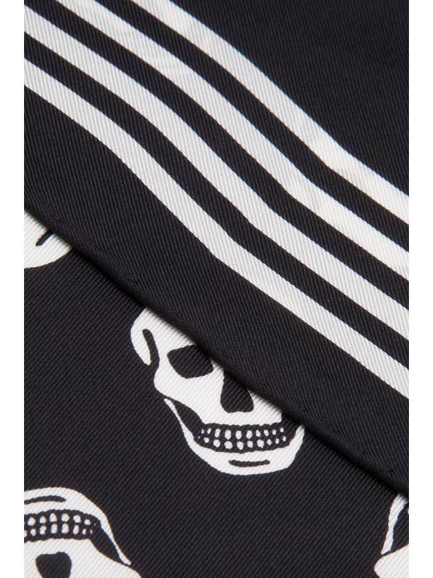 Skull Print Silk Scarf Black - ALEXANDER MCQUEEN - BALAAN 3