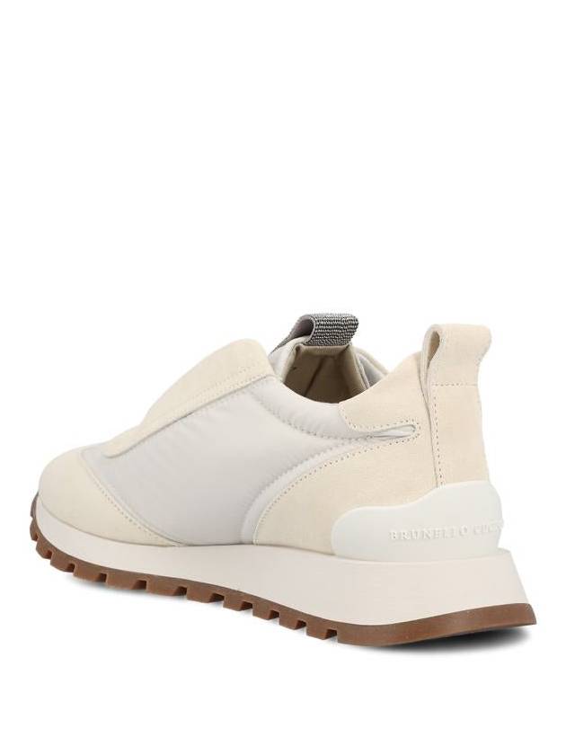 Suede Techno Runner Low Top Sneakers White - BRUNELLO CUCINELLI - BALAAN 4