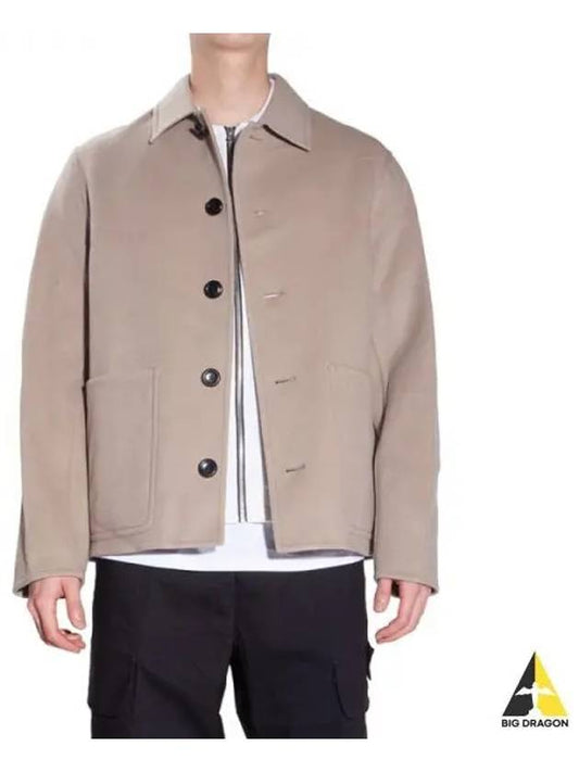 Double Face Wool Cashmere Jacket Beige - AMI - BALAAN 2