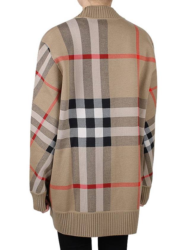 Check Technical Wool Jacquard Cardigan Archive Beige - BURBERRY - 6