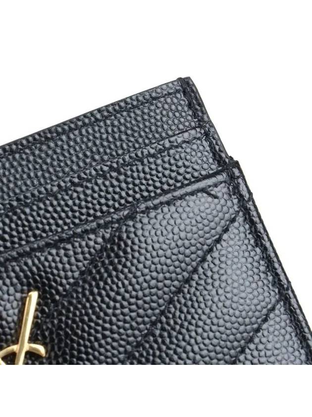 Gold Hardware Matelasse Caviar Leather Card Wallet Black - SAINT LAURENT - BALAAN 9