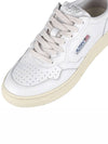 Medalist Leather Metal Silver Tab Low Top Sneakers White - AUTRY - BALAAN 8