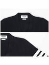 Milano Stitch 4 Bar Classic V Neck Fine Merino Wool Cardigan Navy - THOM BROWNE - BALAAN 6