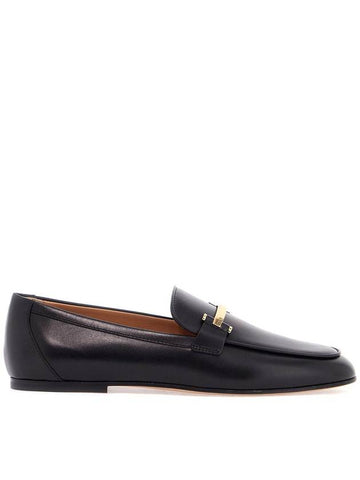 black calfskin women's loafers with metallic band - TOD'S - BALAAN 1