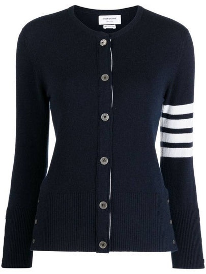 Cashmere Crew Neck Cardigan Navy - THOM BROWNE - BALAAN 2