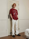 Grand Hotel Restaurant Short Sleeve T-Shirt Burgundy - KINETO - BALAAN 1