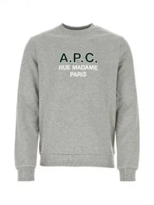 Logo Print Cotton Sweatshirt Heather Grey - A.P.C. - BALAAN 2