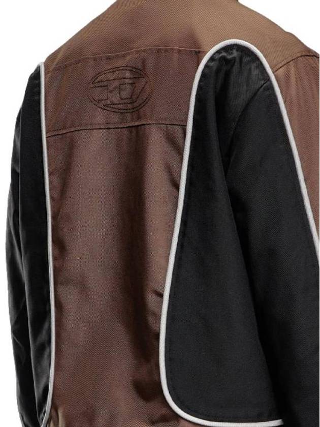 J-Blink Color Block Biker Jacket Black Brown - DIESEL - BALAAN 4