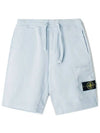 Cotton Fleece Cargo Bermuda Shorts Light Blue - STONE ISLAND - BALAAN 2