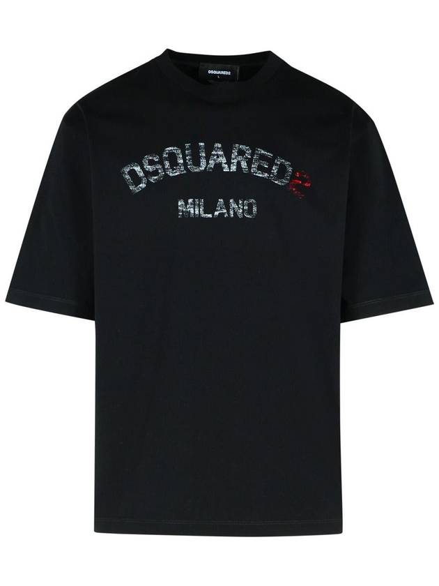 DSQUARED2 Black Cotton T-Shirt - DSQUARED2 - BALAAN 1