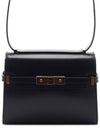 Manhattan Mini Embossed Gold-Tone Logo Leather Cross Bag Black - SAINT LAURENT - BALAAN 3