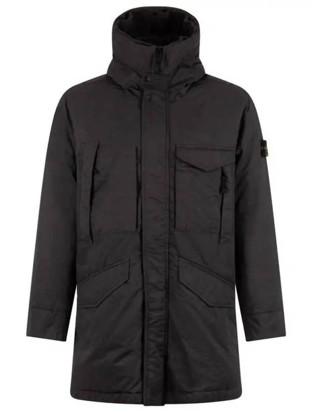 Opaque Nyoln Twill Down Parka Black - STONE ISLAND - BALAAN 2