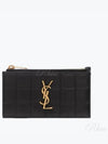 Cassandra Matelasse Leather Card Wallet Black - SAINT LAURENT - BALAAN 2