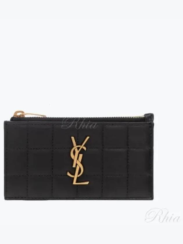 Cassandra Matelasse Leather Card Wallet Black - SAINT LAURENT - BALAAN 2