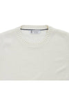 Men's Crew Neck Cashmere Knit Top White - BRUNELLO CUCINELLI - BALAAN 4