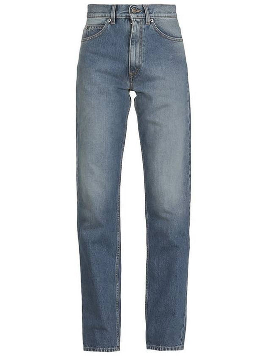 Back Stitch High Waist Straight Jeans Blue - MAISON MARGIELA - BALAAN.