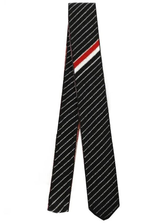 Chalk Stripe Knit Tie Navy - THOM BROWNE - BALAAN 2