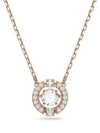 Una Crystal Round Cut Necklace White Rose Gold - SWAROVSKI - BALAAN 3