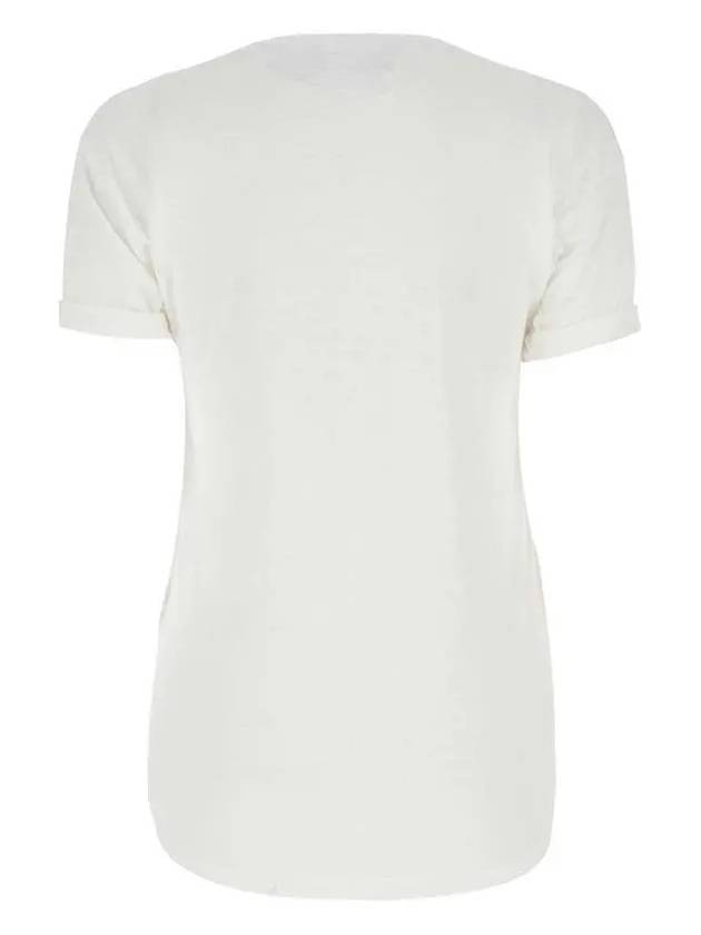 Koldi Logo Linen Short Sleeve T-Shirt White - ISABEL MARANT ETOILE - BALAAN 4