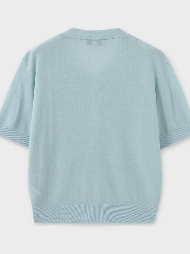 Linen layered crop cardigan sky blue - NOIRER FOR WOMEN - BALAAN 9