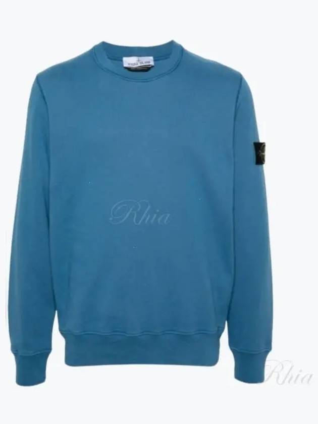 Compass Patch Cotton Sweatshirt Avio Blue - STONE ISLAND - BALAAN 2