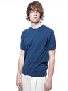 Men s LBRHK BL Linen Basic Round Half Knit Blue - CHANCE'S NOI - BALAAN 8