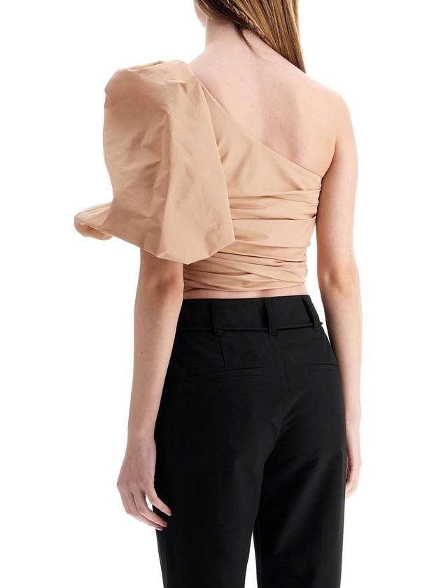 asymmetrical one-shoulder taffeta top in cameo pink - PINKO - BALAAN 3