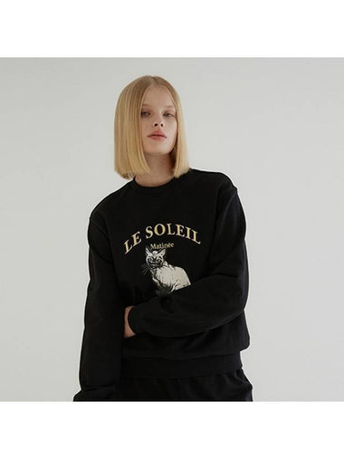 Luster Cat Sweat Shirt Black - LE SOLEIL MATINEE - BALAAN 1