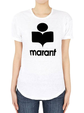 Women s Etoile Coldy Logo Short Sleeve White Black TS0004FA A1N09E 20WH - ISABEL MARANT - BALAAN 1