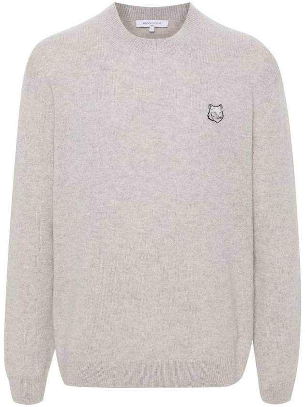 Fox Head Knit Top Light Grey - MAISON KITSUNE - BALAAN 1