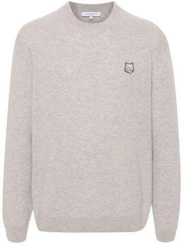 Fox Head Knit Top Light Grey - MAISON KITSUNE - BALAAN 1