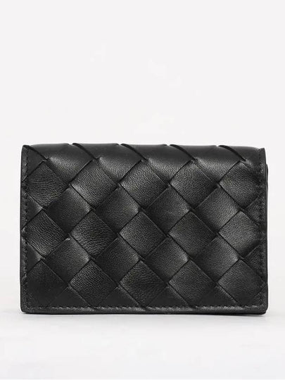 Intrecciato Flap Business Card Wallet Black - BOTTEGA VENETA - BALAAN 2