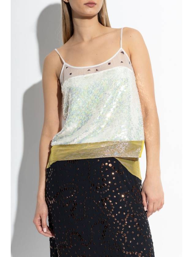 Tory Burch Sequin Top, Women's, Cream - TORY BURCH - BALAAN 3