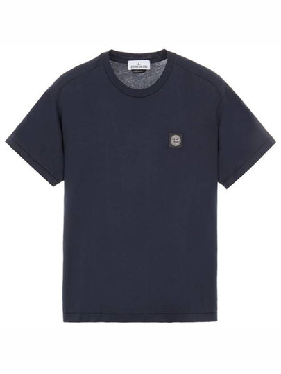 Logo Patch Short Sleeve T-Shirt Navy - STONE ISLAND - BALAAN 2