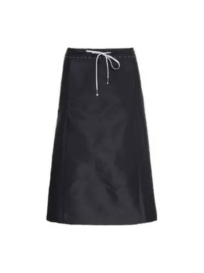 Moire Effect Silk A-Line Skirt Black - MAISON MARGIELA - BALAAN 2