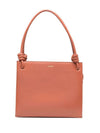 Logo Print Square Leather Tote Bag Rose Wood - JIL SANDER - BALAAN 2