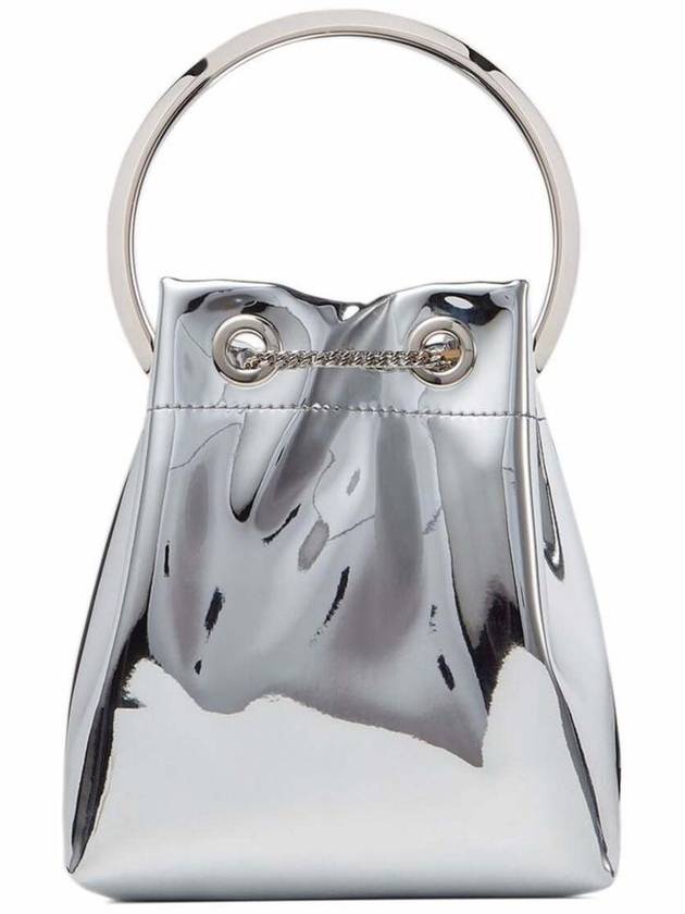 'Bon Bon' Mini Silver-Tone Handbag With Metal Bracelet Handle In Mirror Fabbric Woman - JIMMY CHOO - BALAAN 1