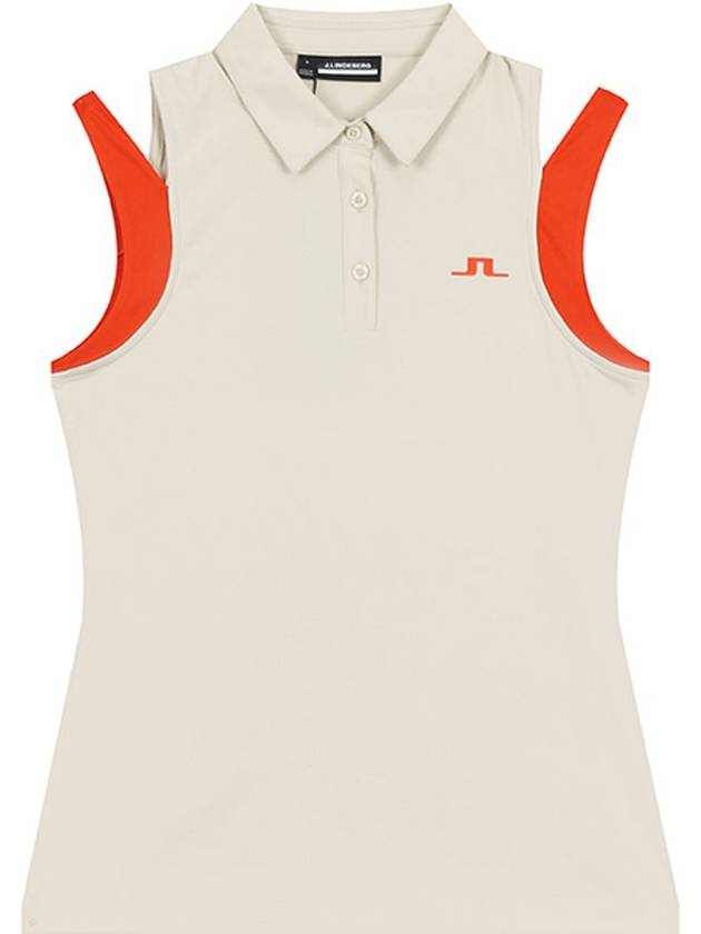 Genuine Women s Malaika Sleeveless Top Almond Milk GWJT09179 E031 - J.LINDEBERG - BALAAN 1