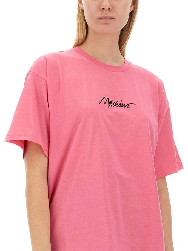 short sleeve t-shirt 07020541 2208 PINK - MOSCHINO - BALAAN 5