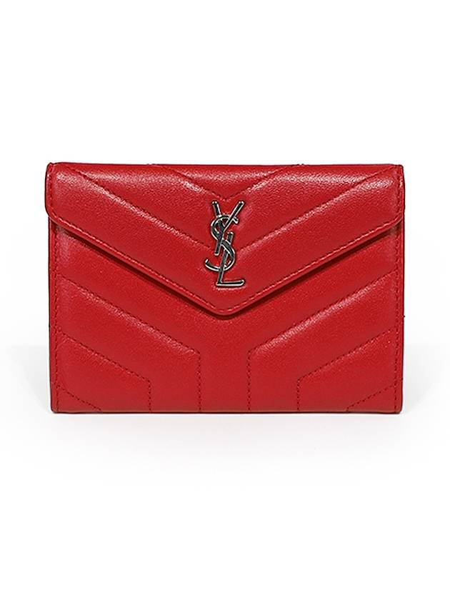 Saint Laurent 504668 Red Y Quilted Lulu Envelope Card Medium Wallet - SAINT LAURENT - BALAAN 2