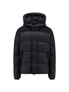 Logo Patch Hooded Down Padding Black - BURBERRY - BALAAN 4